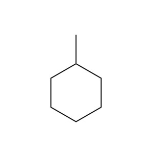 Metylcyklohexan C7H14 CAS-NR:108-87-2 Exteriör: Färglös transparent vätska